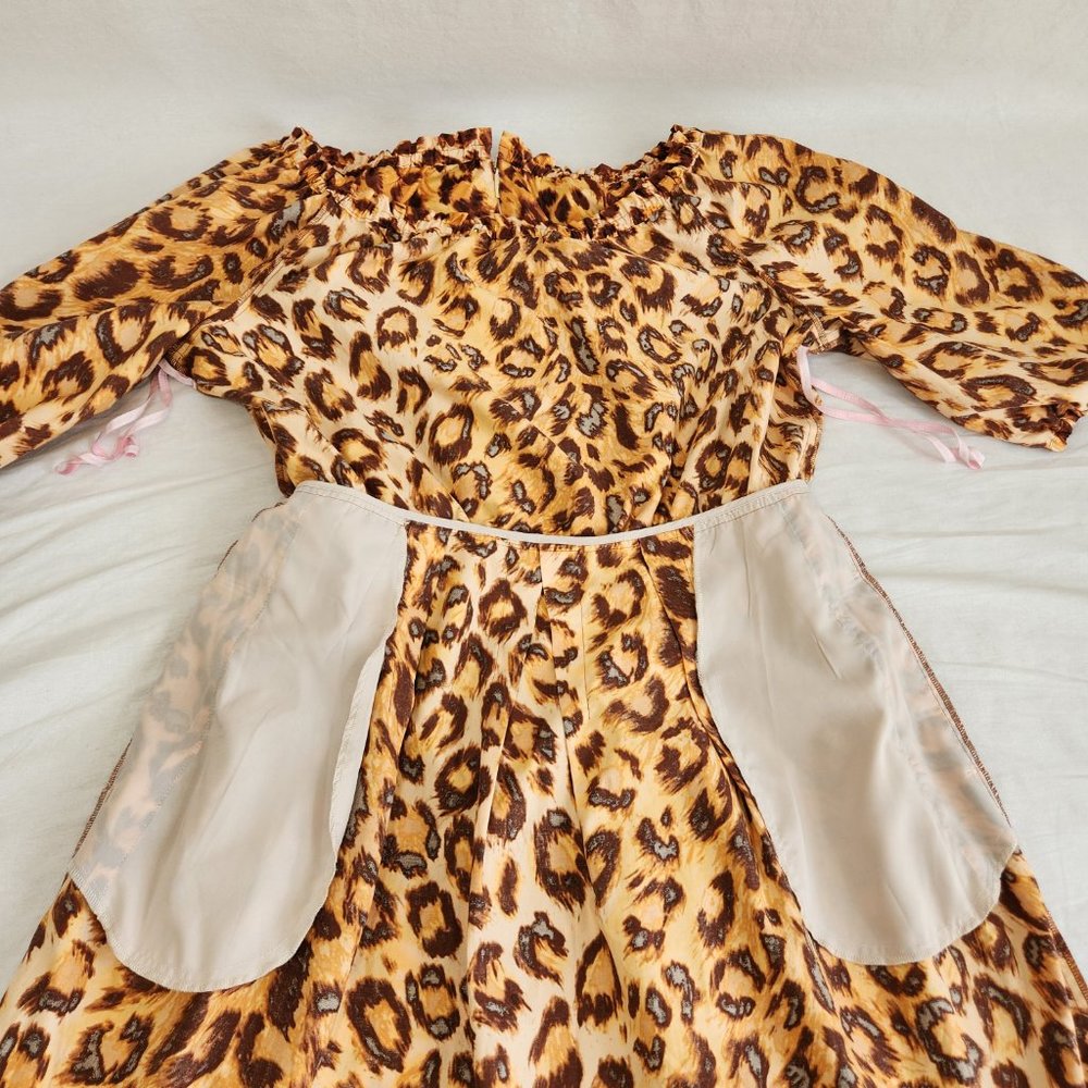 KATE SPADE Orange/Brown Leopard Print Off Shoulder Midi Dress Size 14 LIKE NEW! - Picture 8 of 16